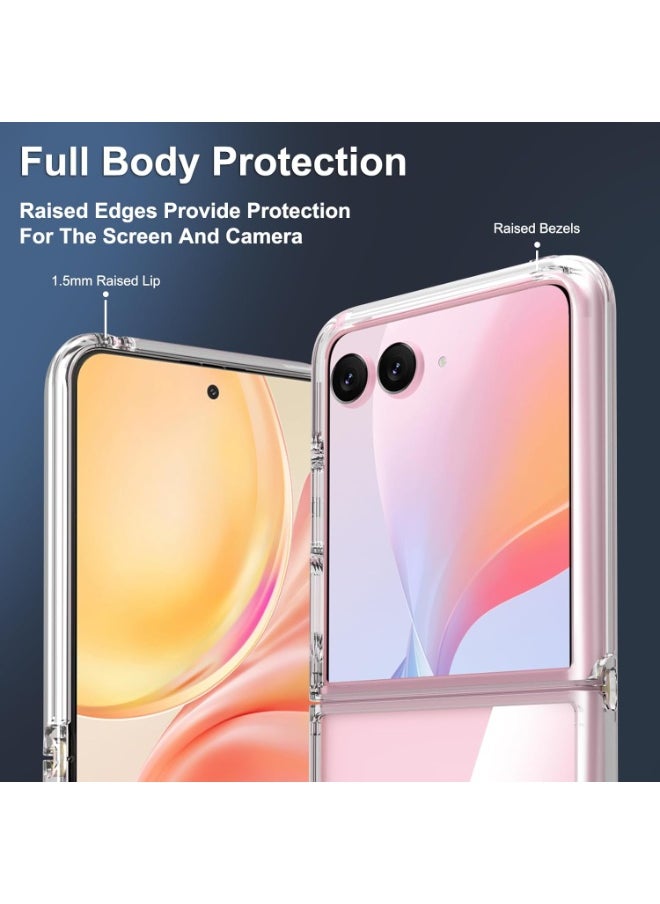 Case for Motorola Razr 50 Ultra / Razr 60 Pro / Razr Plus 2025 / Razr Plus 2024, Ultra-Thin Slim Fit Hard Back Cover, Soft Edge,Transparent