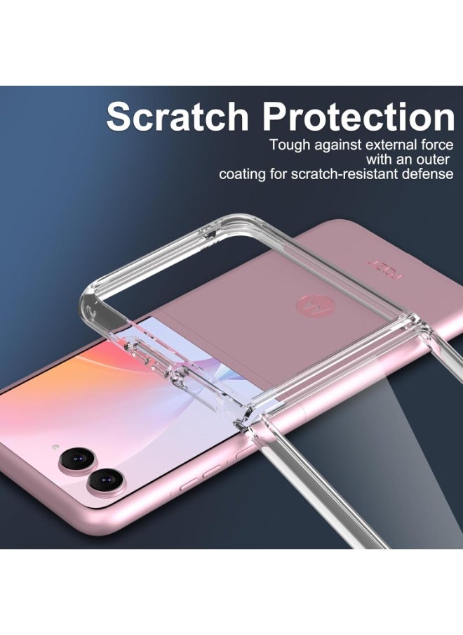 Case for Motorola Razr 50 Ultra / Razr 60 Pro / Razr Plus 2025 / Razr Plus 2024, Ultra-Thin Slim Fit Hard Back Cover, Soft Edge,Transparent