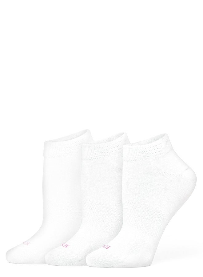 HUE بطانة داخلية منخفضة القطع من HUE للنساء، مثالية للأحذية الرياضية، عبوة من 3 أزواج، لون أبيض، مقاس واحد - Image 1