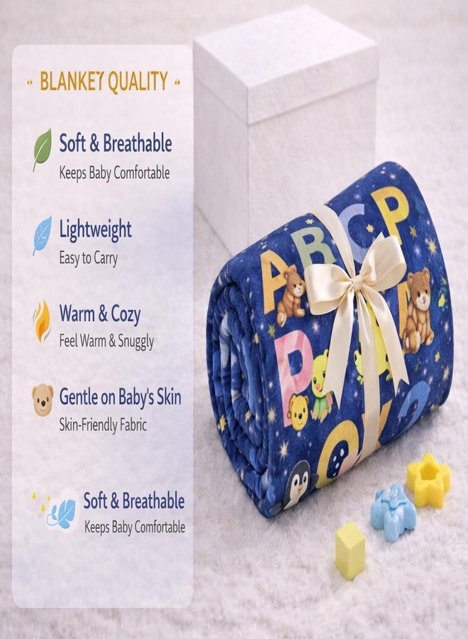 FRIDO Baby Blanket, ABC Animal Print, Cotton, Soft and Skin Friendly, All Season, Multicolor, 85 x 110 CM, 0-4 Years (Dark Blue) - Image 4