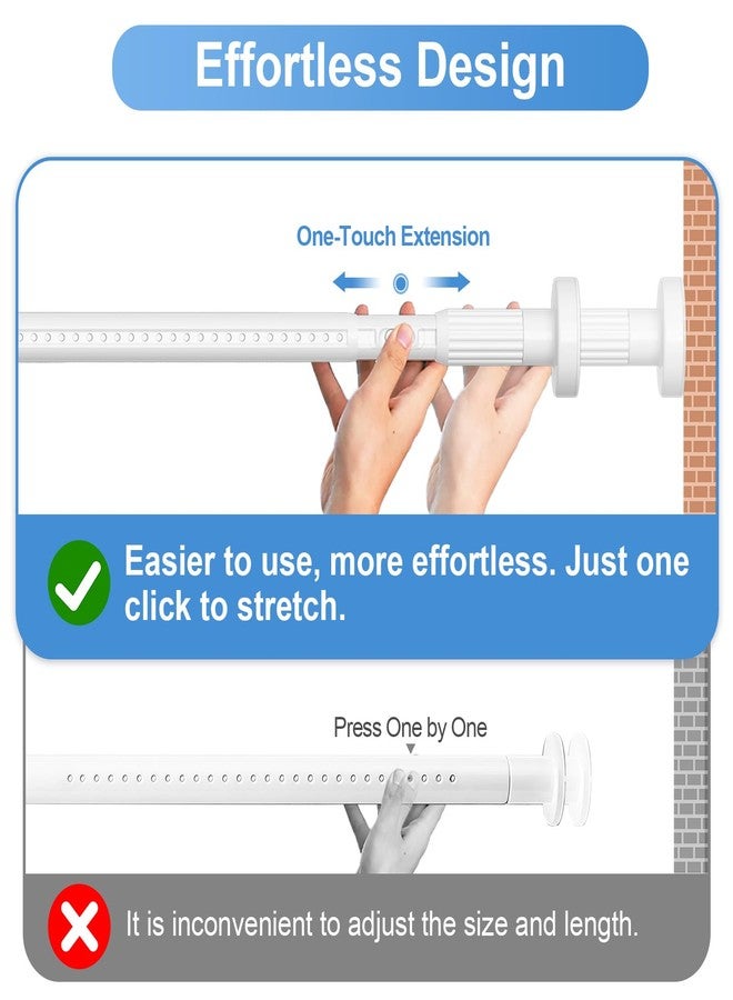 QINGYUN Long Tension Rod 39-144inch White Tension Curtain Rods no Drilling 1.26" Diameter Outdoor Curtain Rod for Patio,Windows,Shower,Doorway,Heavy Duty Spring Rods - Image 2