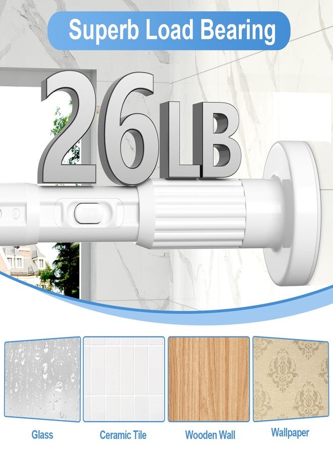 QINGYUN Long Tension Rod 39-144inch White Tension Curtain Rods no Drilling 1.26" Diameter Outdoor Curtain Rod for Patio,Windows,Shower,Doorway,Heavy Duty Spring Rods - Image 4