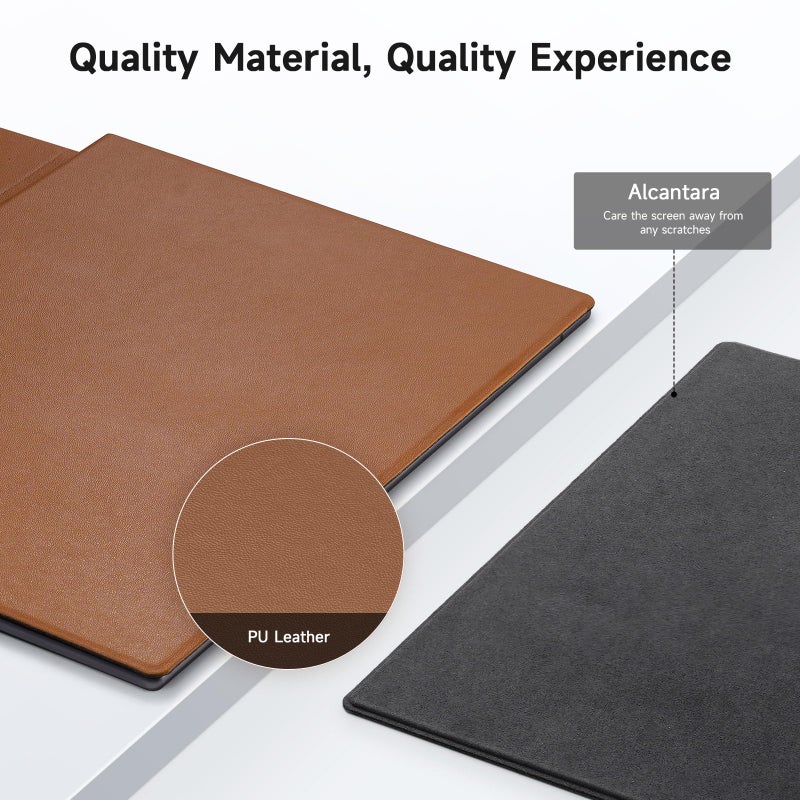 Ayotu Magnetic Folio Case for Remarkable 2 Paper Tablet 10.3" 2020 Released - Program Templates & Replacement Marker Stylus Pen Tips, PU Leather Brown - Image 5