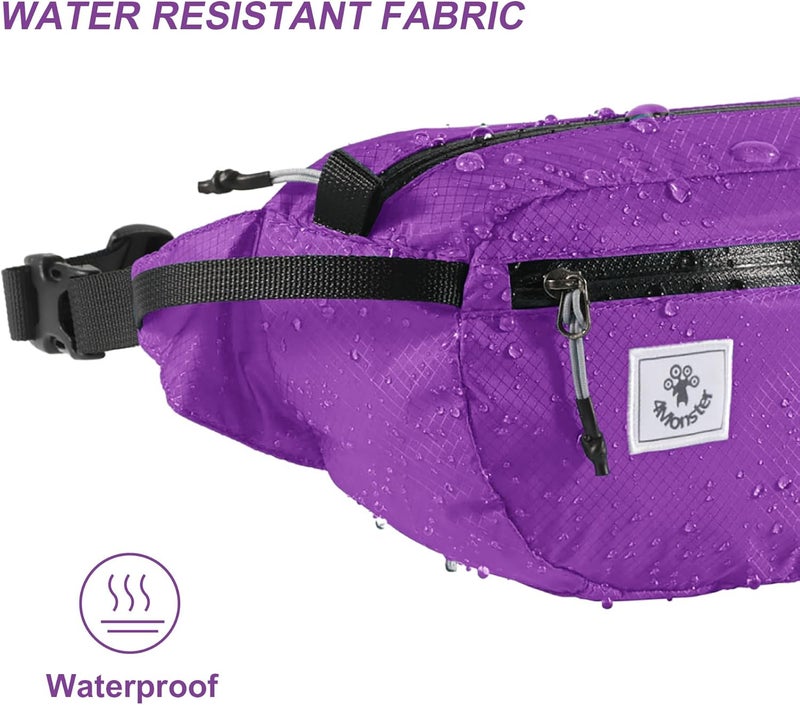 4Monster Hiking Waist Packs Portable,Water Resistant Fanny Bag with Adjustable Strap,Lightweight Crossbody Chest Bag Slim Bag - Image 4