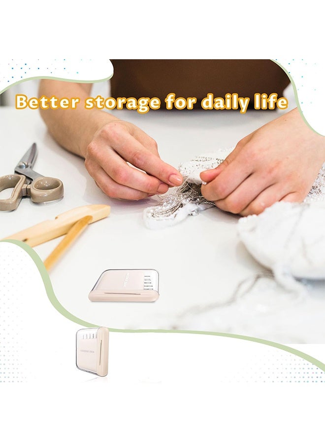 Portable Travel Magnetic Sewing Needles Case,Include 10PCS 5 Size Sewing Sharp Needles,Magnetic Needle Holder,Super Magnetic Mini Needle Storage Box for Hand Sewing Art Crafts(Beige) - Image 2