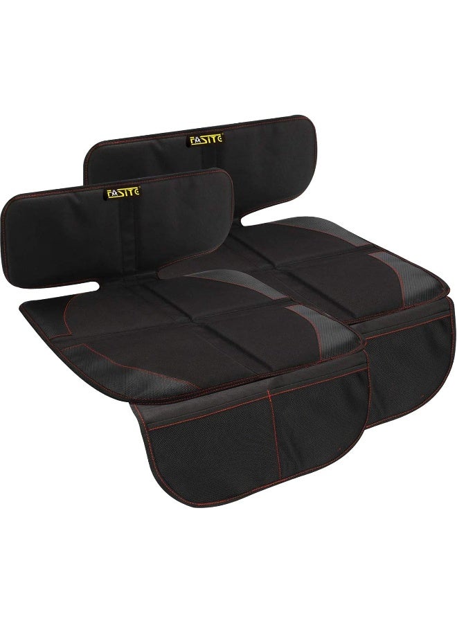 فاسايت Car Seat Protector for Baby Child Car Seats - Auto Seat Cover Mat, Protective Non-Slip Waterproof Car Seat Cover Pad with Mesh Pockets (2 Pack) - Image 1