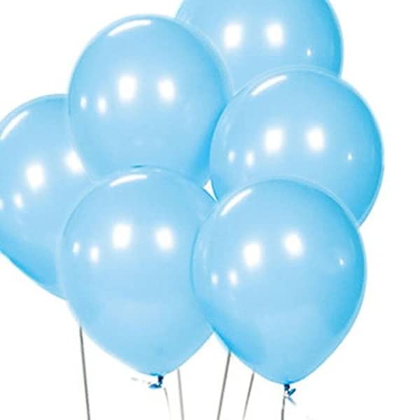 flavouredlove Colorful Metallic HD Party Balloons for Birthday Anniversary Baby Shower (Pack of 25, Light Blue) - Image 1