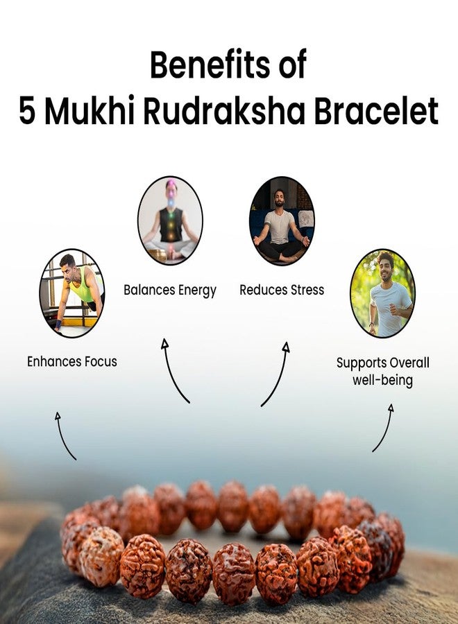 Astrotalk 5 Mukhi Rudraksha Bracelet | Spiritual Essence of Focus & Growth | Natural original Rudraksha Beads | Astrology Unisex Bracelet for Men & Women - Image 4