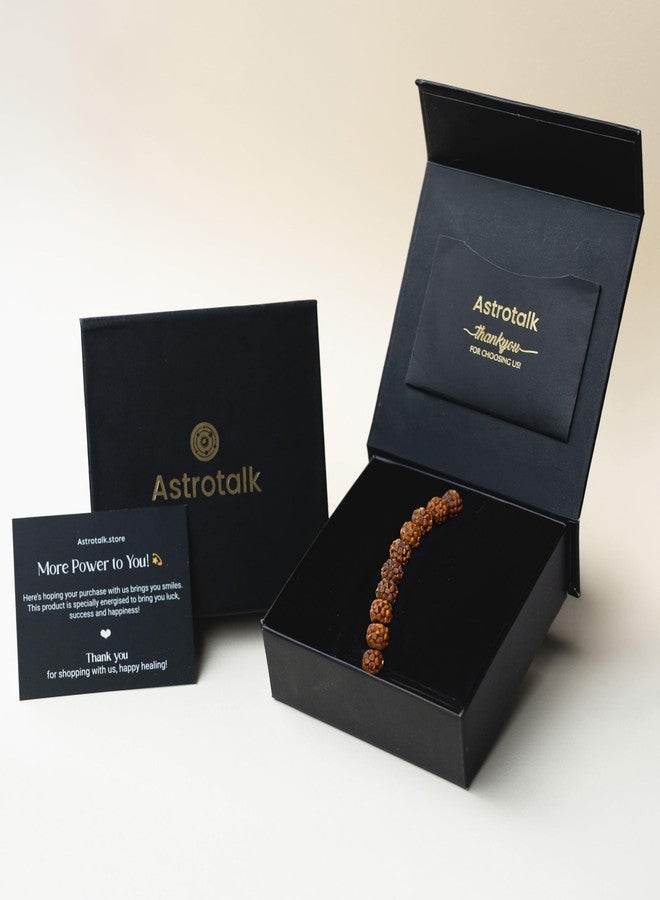 Astrotalk 5 Mukhi Rudraksha Bracelet | Spiritual Essence of Focus & Growth | Natural original Rudraksha Beads | Astrology Unisex Bracelet for Men & Women - Image 3