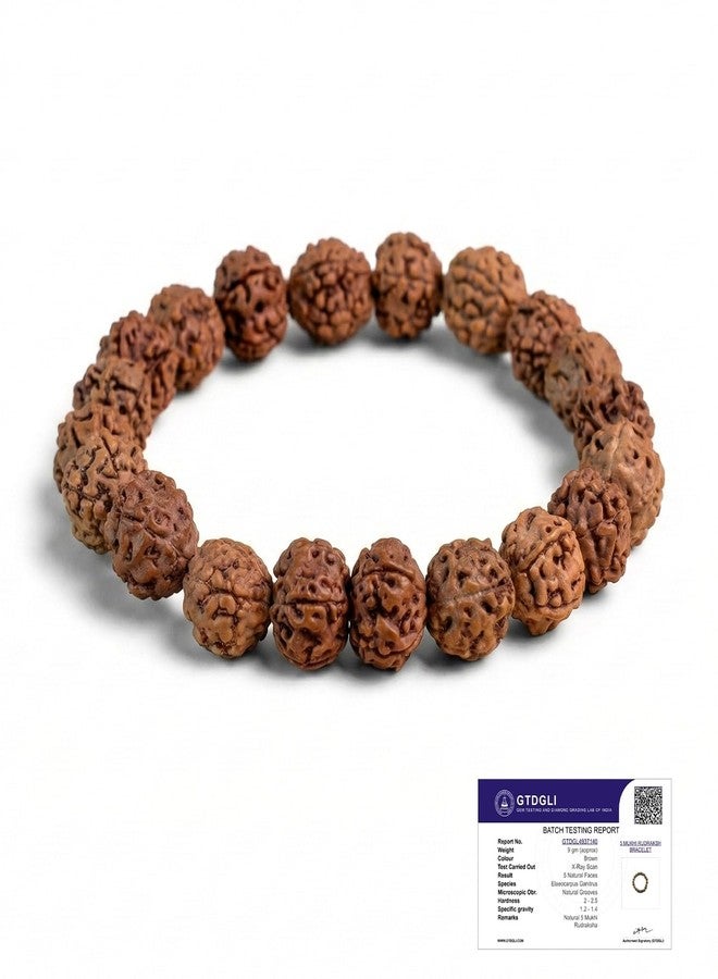 Astrotalk 5 Mukhi Rudraksha Bracelet | Spiritual Essence of Focus & Growth | Natural original Rudraksha Beads | Astrology Unisex Bracelet for Men & Women - Image 1