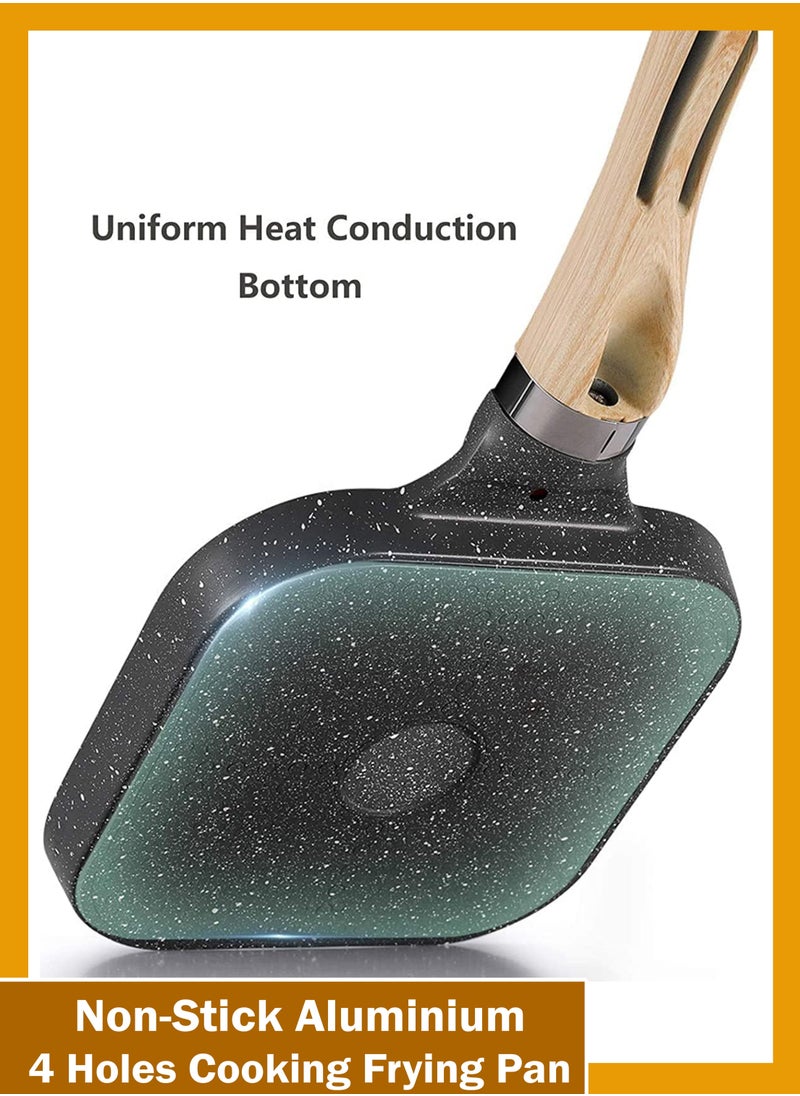 Toshionics - Nonstick Aluminum Anti Scalding Handle Skillet Unique Shaped Breakfast Cooking Frying Pan for Cooking Pancakes Eggs Poacher Saucepan for Gas Induction Cooktops - Image 1