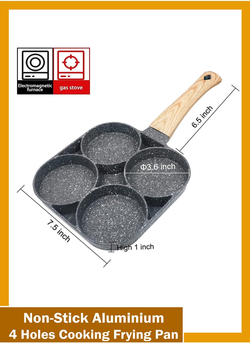 Toshionics - Nonstick Aluminum Anti Scalding Handle Skillet Unique Shaped Breakfast Cooking Frying Pan for Cooking Pancakes Eggs Poacher Saucepan for Gas Induction Cooktops - Image 1