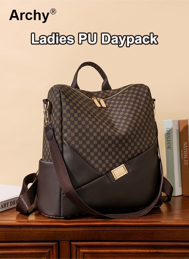 Archy Large Capacity Geometric Printed Backpack for Women Vintage Portable Durable Bags  - Image 4