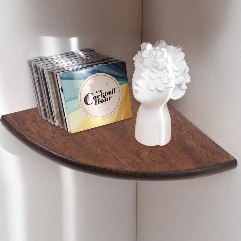 2pcs Corner Wall Shelf Wood Bracket Organizer Display Storage Rack Home Decor - Image 5