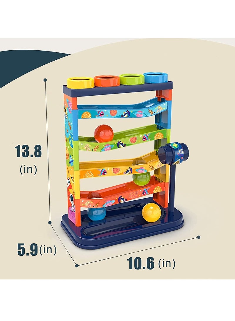 Pound a Ball Toy for Toddlers Boys and Girls, Hammer and Ball Toys with Ramp Tower Multicolored Balls, STEM Developmental Educational Fun Learning Toy Hammering Pounding Toys