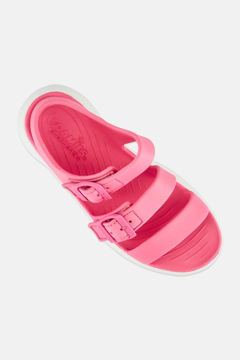 SKECHERS Women Foamies Tai Get Real Velcro Closure Sandals, Pink - Image 4