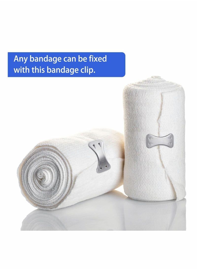 Y&D - Bandage Wrap Clips, 100 Pcs Aluminum Clips Pins Elastic Metal Replacement Compression Crepe Clamp Butterfly Clasps Secure Fastener for Various Types Bandages - Image 1