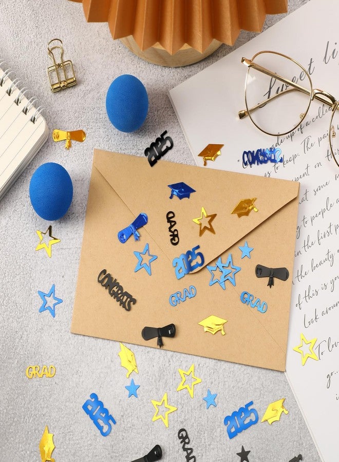 MARFOREVER Graduation Party Confetti, Class of 2025 Black Gold Blue Party Decorations Table Confetti for 2025 Graduation Theme Events Supplies Congrats Grad 2025 Graduation Party Decorations - Image 5