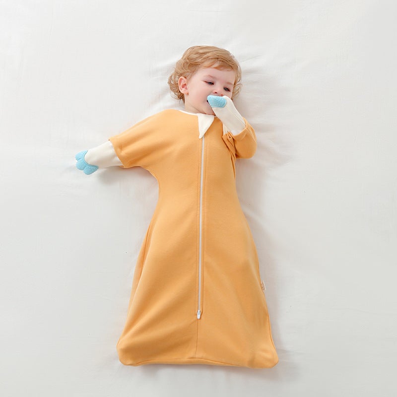 Newborn Baby Anti-Jump Swaddle Sleeping Bag Autumn and Winter Thick Baby Surrender Style Anti-Kick Quilt Artifact All Year Round Leg Wrap - Image 2
