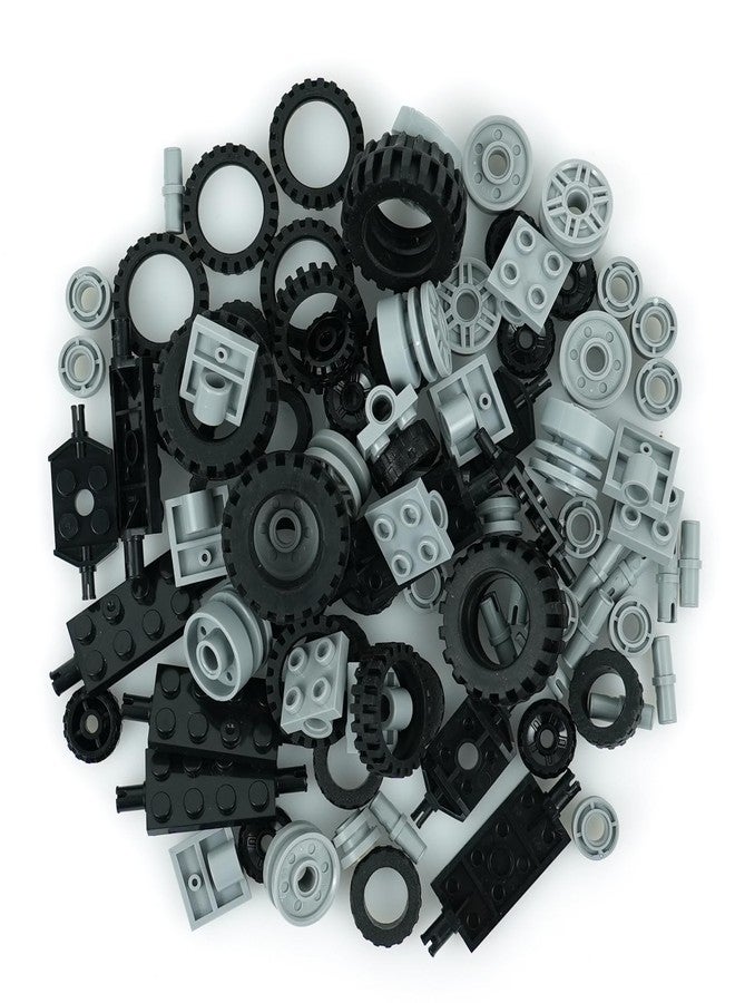 BroTex Wheels and Axles Building Blocks Set, Vehicle Truck Tires Compatible with Classic Bricks Car Parts - Image 5