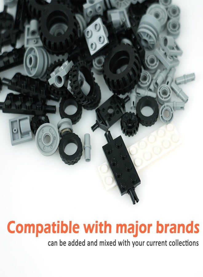 BroTex Wheels and Axles Building Blocks Set, Vehicle Truck Tires Compatible with Classic Bricks Car Parts - Image 3