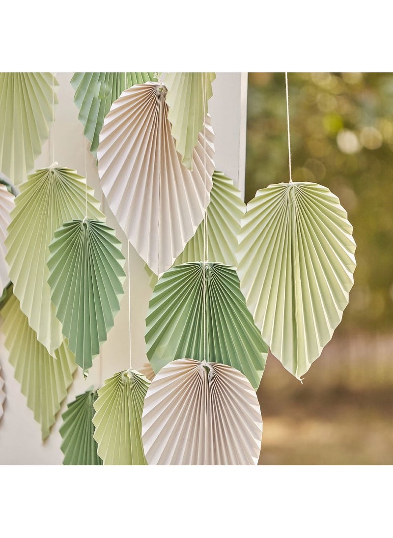 Ginger Ray Palm Leaves Hanging Decoration Cardboard Green 25-Pack - Image 2