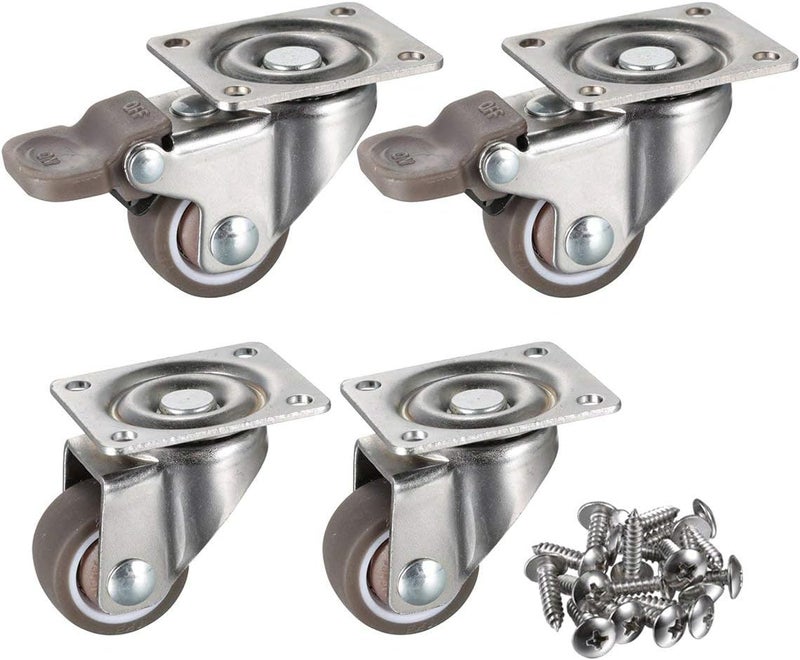 bayite Rubber Swivel Caster with 360 Degree Top Plate (100 lb, Set of 4) - Image 1