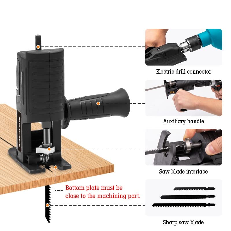 MLD GMR 1 Attachment for Drills - Electric Drill to Electric Saw Adapter | Woodworking Tool with 151mm, 131mm, and 100mm Saw Blade - Image 4