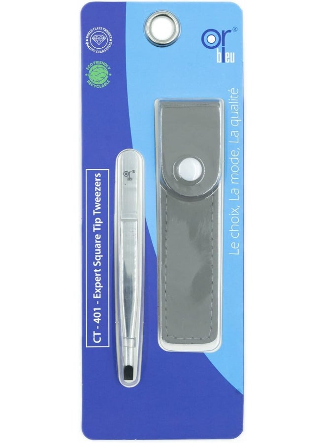 Or Bleu Expert Square Tip Tweezer