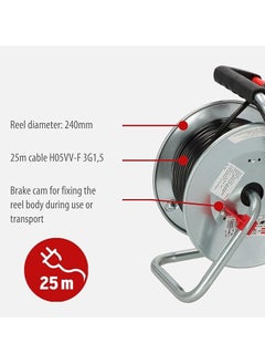 KISTENMACHER Kistenmacher Brennenstuhl Cable Reel 25M 3 Sockets 3120W  Metal Drum  - Image 5