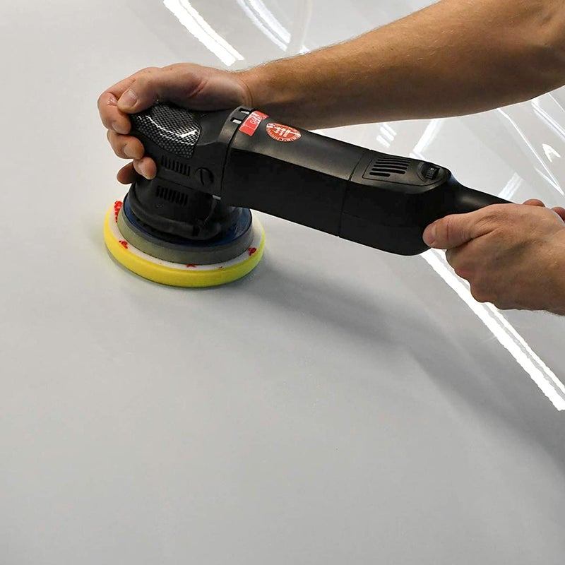 SONAX Yellow Dual Action Polishing Pad  Medium Cut Foam Pad for Swirl Removal  Paint Refinement  Ventilated Design Prevents Overheating  Durable Hook  Loop Backing  493500  65 Inch - Image 4