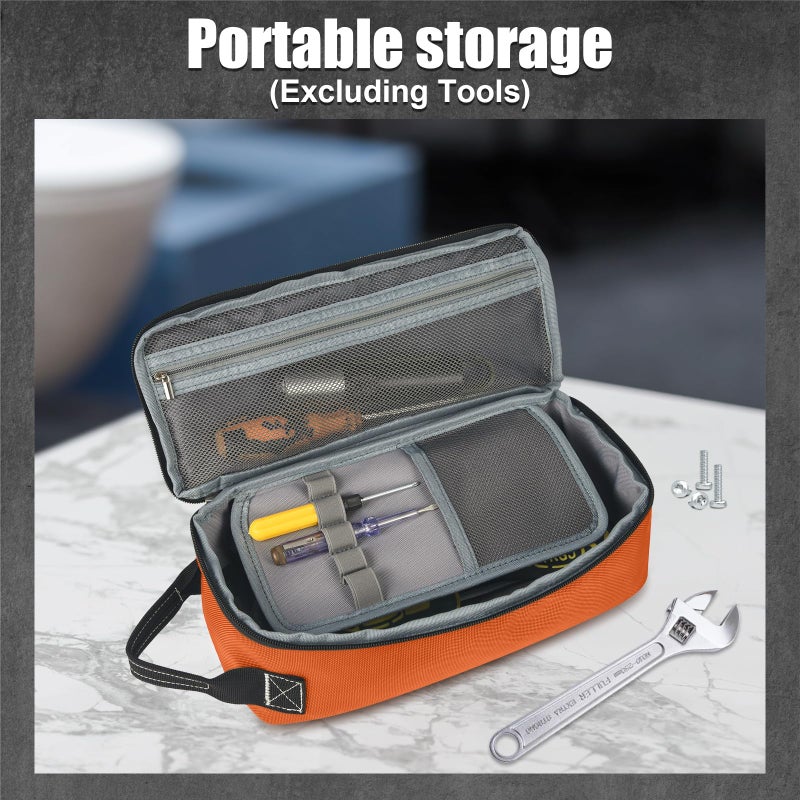 LAKE OF FIRE 12.6" Small Tool Bag Pouch for Men with Multiple Pockets, Waterproof Heavy Duty Tool Bag Organizer with Zipper and Portable Handle (Orange) - Image 5