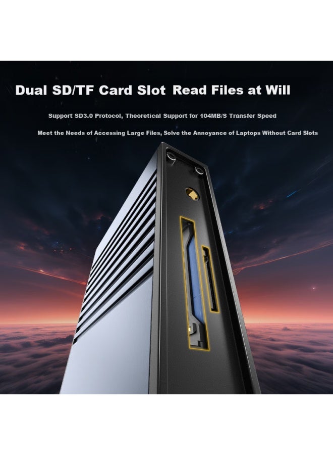 Ult-unite Type-c Multi-functional 10-in-1 Docking Station Triple Display Usb-c To Hdmi/dp 4k60hz Expansion Screen Dual Card Reader Gigabit Ethernet Port Pd100w Audio Splitter - Image 3