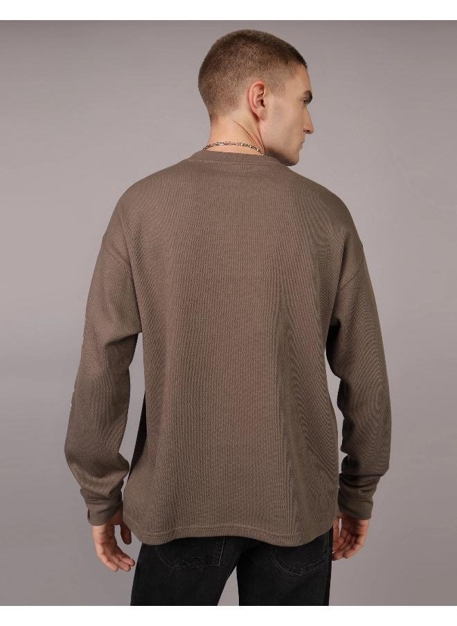 American Eagle - AE Oversized Long-Sleeve Elevated Logo Graphic Thermal T-Shirt - Image 1