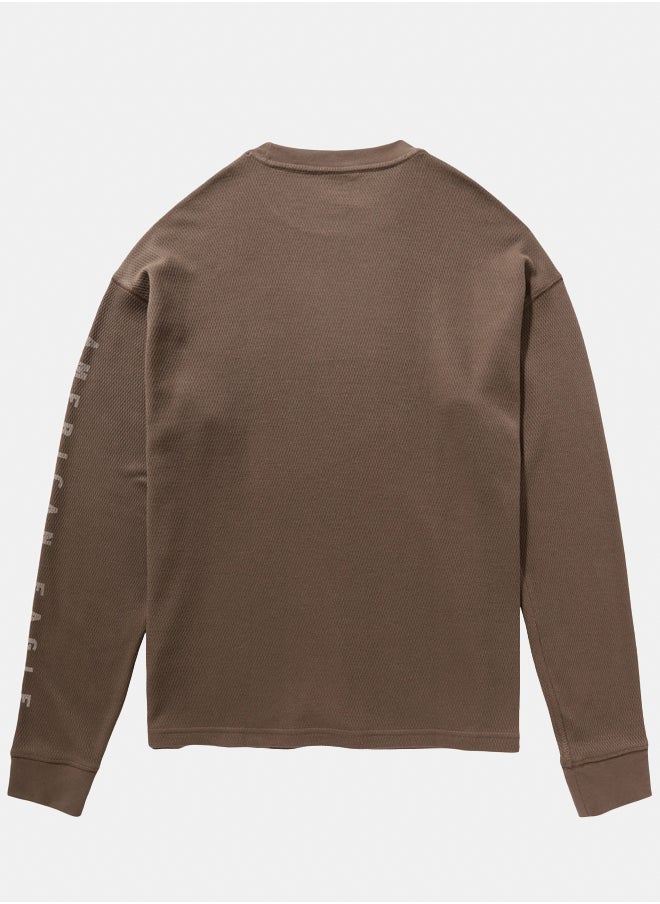 American Eagle - AE Oversized Long-Sleeve Elevated Logo Graphic Thermal T-Shirt - Image 1