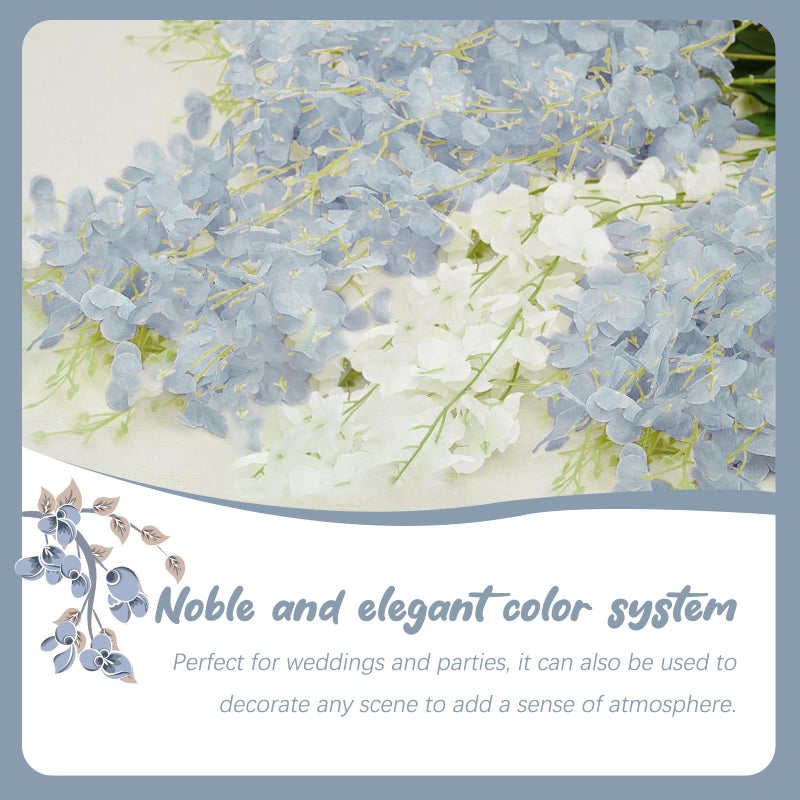 Luerbi 24 Pack Grey Wisteria Hanging Flowers Garland  3.77 Feet Grey Artificial Wisteria Flower Vines  Fake Grey Wisteria  Grey Flower Vines for Backdrop  Grey Trailing Flower  Hanging Flower Decor - Image 3