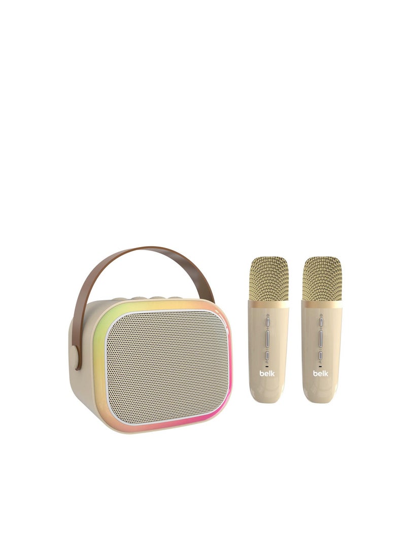 Belk - Speaker with  Microphone Wireless Bluetooth Karaoke Machine 15W with Ultra Clear HD Sound with DSP Echo Cut for Adults and Kids Home Parties  BL-402 - Image 1