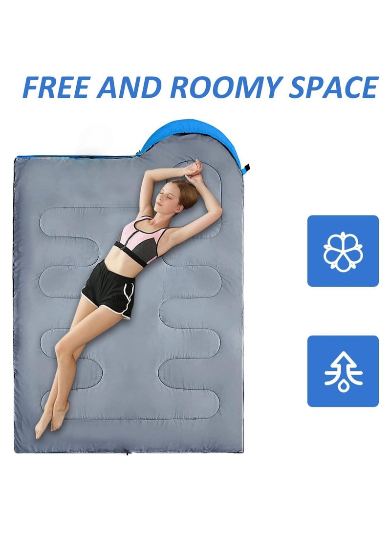 Ultralight Camping Sleeping Bag – Blue & Gray, 210x75x10cm, 3-Season, Compact & Durable - Image 5