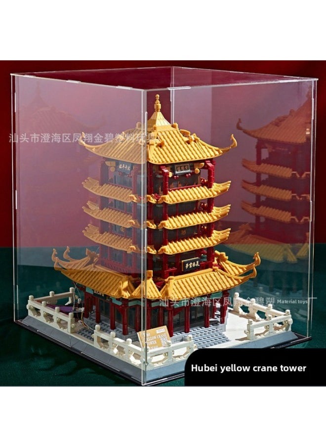 Generic - High Transparent Acrylic Display Box Cartoon Hand-made Building Blocks Blind Box Car Model Building Street View Storage Dust Cover Box-Color:WG6232 Acrylic Cover: Qinhuai River, Nanjing, Jiangsu, China (excluding Building Blocks And Light Strings) - Image 1