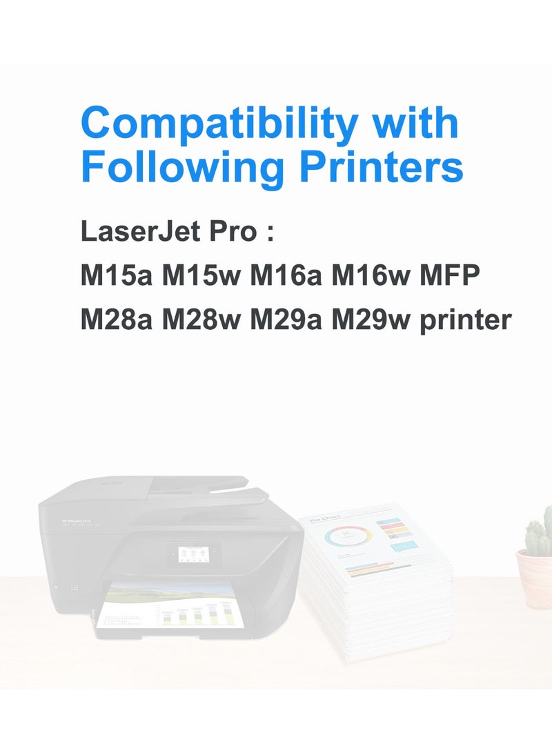 خراطيش الحبر الأسود CF244A 44A متوافقة مع 44A CF244A لطابعة Laserjet Pro M15w M15a MFP M28w M28a (2 عبوة) - Image 2
