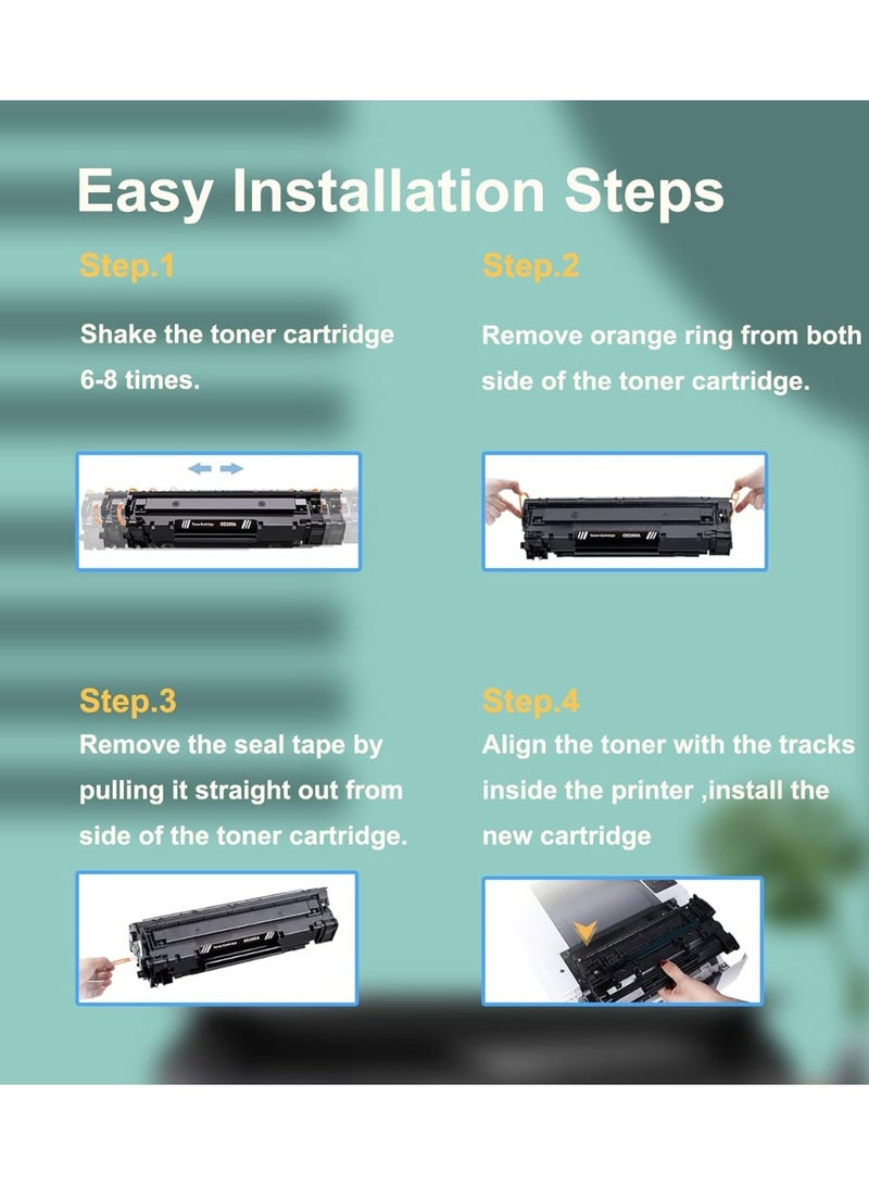 خراطيش الحبر الأسود CF244A 44A متوافقة مع 44A CF244A لطابعة Laserjet Pro M15w M15a MFP M28w M28a (2 عبوة) - Image 4