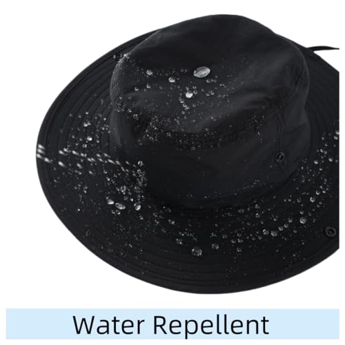 Connectyle Mens Womens Wide Brim Safari Bucket Hat UV Sun Protection Fishing Hiking Hats Outdoor Summer Cowboy Hat Black - Image 4