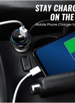 DANEEN Car Mobile Charger, 90W Fast charging power adapter having 1USB, 2 Type-C Ports, 1.2m long 3in1 multi charger cable, Multi-Device Compatible for Macbook Air/Pro,Samsung, iPhone 16 (Black)  - Image 4