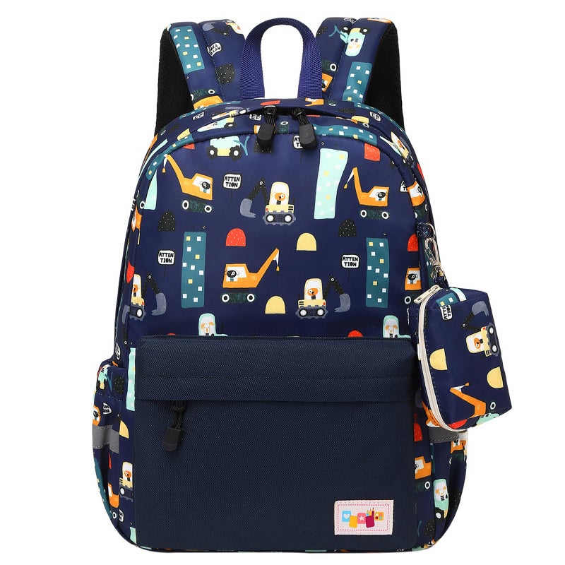 mygreen Backpack for Boys Cute Lightweight Water Resistant Preschool Backpack for Boys and Girls Kindergarten Bookbag Excavator Blue - Image 2