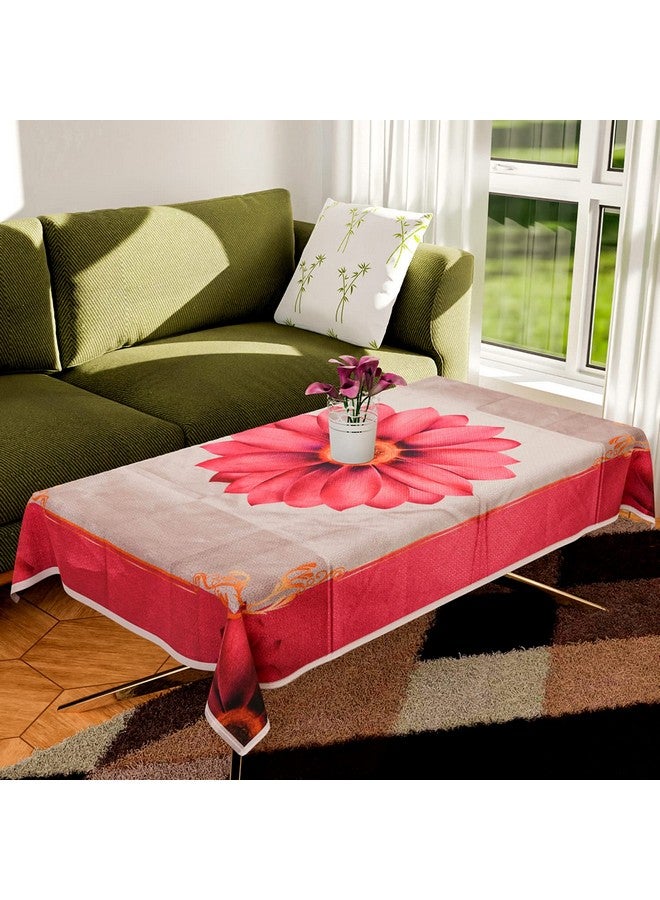 Kuber Industries Kuber Industries Center Table Cover | Cotton Lotus Pattern Table Cover | Luxurious Tea Table Cover for Living Room | 40x60 Inch | Cream - Image 1