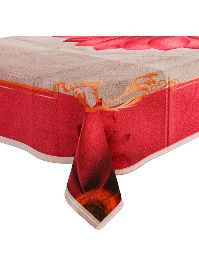 Kuber Industries Kuber Industries Center Table Cover | Cotton Lotus Pattern Table Cover | Luxurious Tea Table Cover for Living Room | 40x60 Inch | Cream - Image 2
