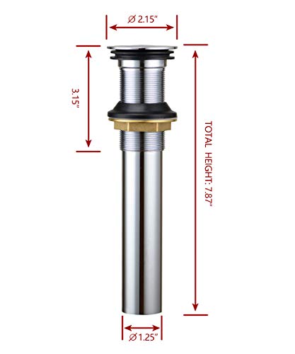 Purelux Pop up Drain Stopper for Bathroom Faucet Vanity or Vessel Sink Bathroom Drain Assembly No Overflow, Brushed Nickel - Image 2