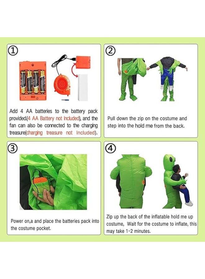 HI-FINE Funny Kidnapping Inflatable Costumes,Alien Costume, Ride On Alien Air Blow Up Costumes for Halloween Costume Parties,for Adult(150-190cm) - Image 3