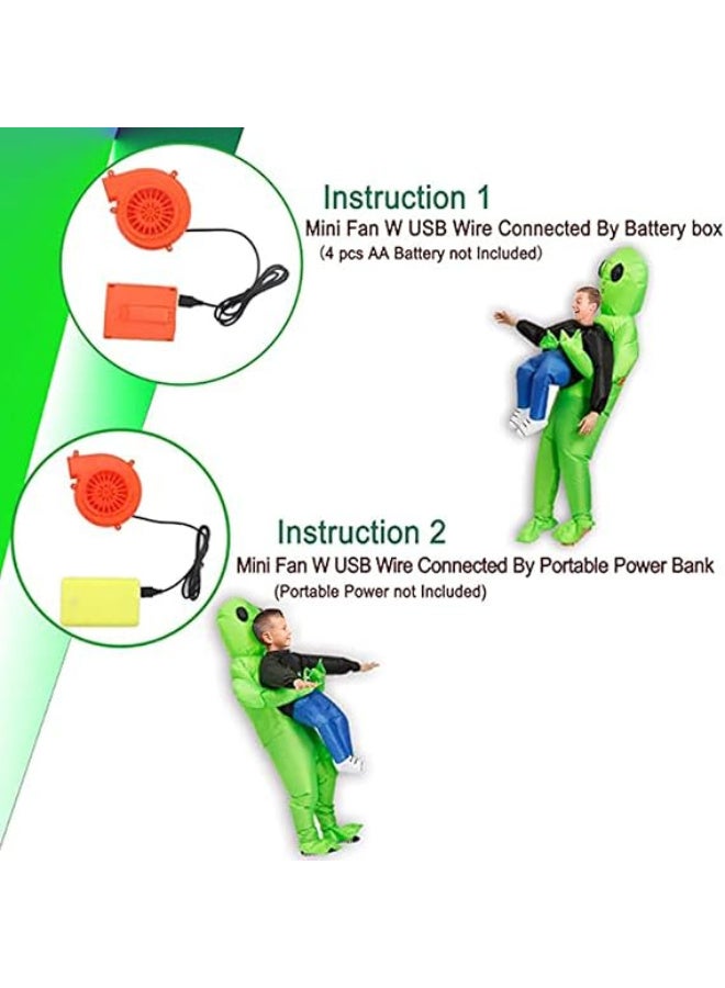 HI-FINE Funny Kidnapping Inflatable Costumes,Alien Costume, Ride On Alien Air Blow Up Costumes for Halloween Costume Parties,for Adult(150-190cm) - Image 2