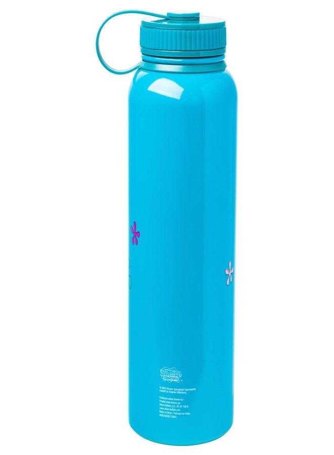 سيلفر بوفالو زجاجة مياه من الفولاذ المقاوم للصدأ بتصميم سبونج بوب سكوير بانتس من سيلفر بافالو، مزودة بغطاء قابل للفتح واللف، سعة 42 أونصة. - Image 2